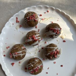 Strawberry White Choc Protein Balls